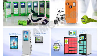 Display industriali di Amongo utilizzati nelle applicazioni IoT (armadietto per pacchi, stazioni di scambio batteria EV)
